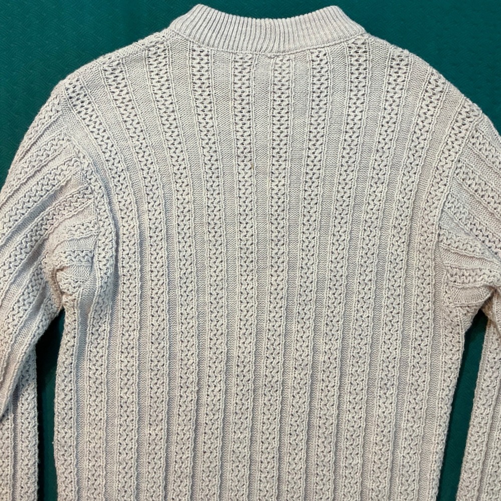 Classic Vintage Cozy Ailen Women Textured Knit Mock Neck Sweater Lavendar Size M - Picture 2 of 6
